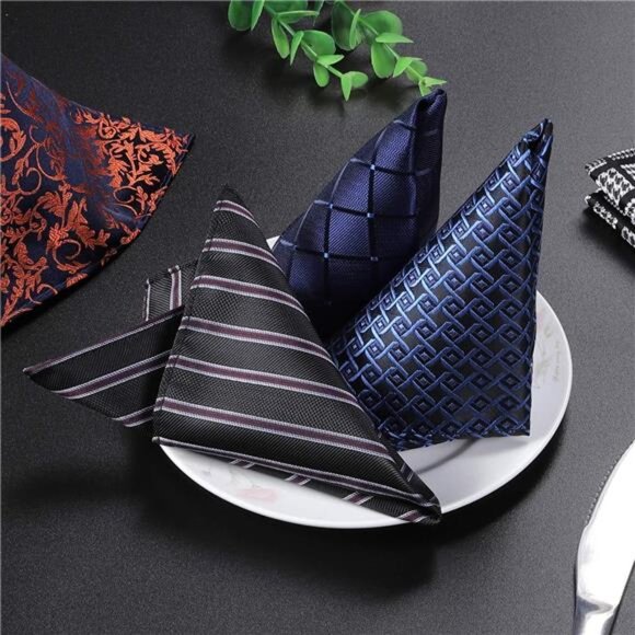 40 Pack 8.5x8.5 inch Pocket Squares Men's Handkerchief Mens Pocket Squares - Picture 6 of 8